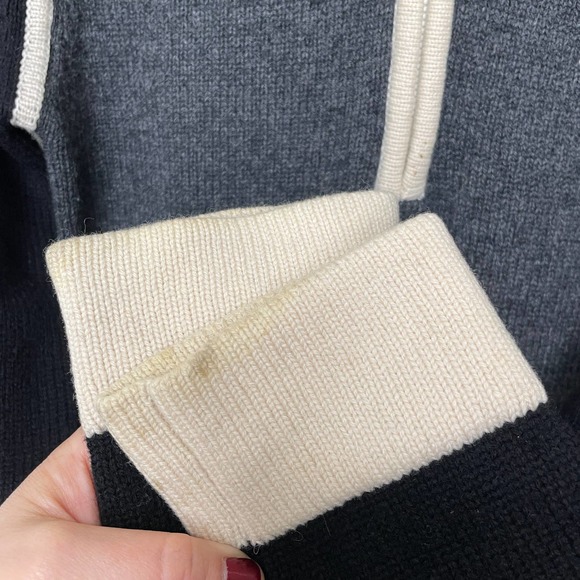 Helly Hanson Color Block Knit Sweater Half Zip Hoodie Embroidered Logo Black XS - Picture 7 of 10